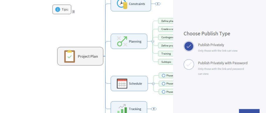 Publish Feature - Sample Project Plan Map
