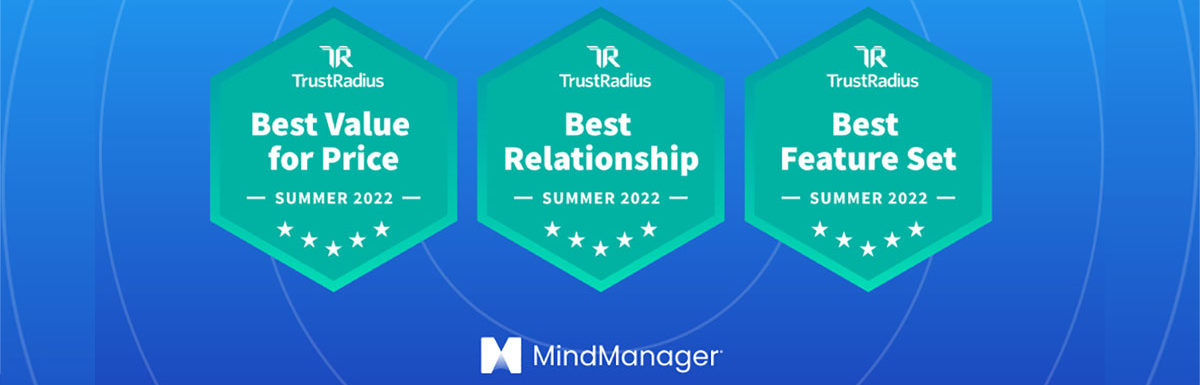 MindManager wins TrustRadius 2022 Summer “Best of” Awards for Best Feature Set, Best Relationship, and Best Value for Price