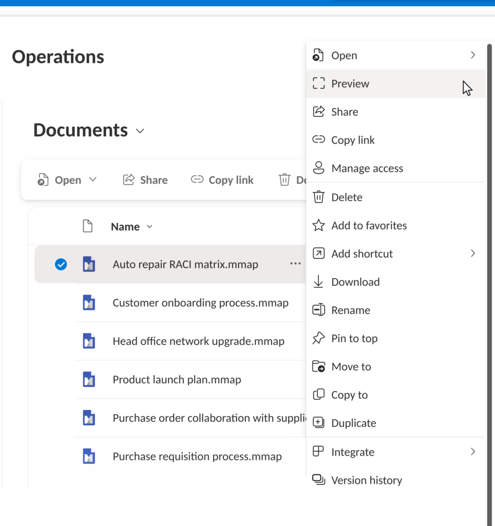 Map sharing through the Microsoft 365 file handler